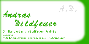 andras wildfeuer business card